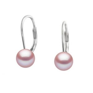 NUBIS® Stříbrné náušnice - růžové perly 6 mm - NBP1019-06