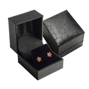 Šperky4U Černá koženková krabička na náušnice - KR0389-K