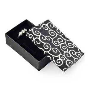 Šperky4U Dárková krabička na soupravu šperků - černá s oranemty - KR0197-K
