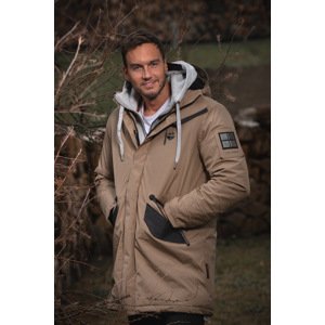Zimní kabát / pánská zimní dlouhá bunda Ragaan Stone Harbour - LIGHT BROWN Velikost: 3XL