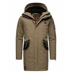 Zimní kabát / pánská zimní dlouhá bunda Ragaan Stone Harbour - STONE BROWN Velikost: L