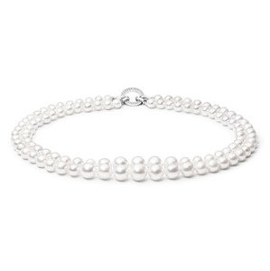 GAURA Dvojitý perlový náhrdelník z pravých říčních perel - GA3044