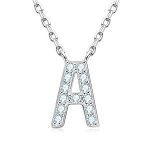 NUBIS® Stříbrný náhrdelník s moissanity - písmeno - MN423-A