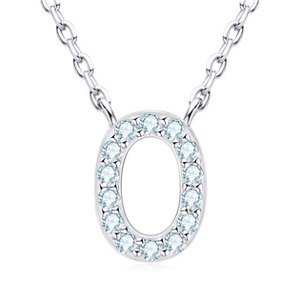 NUBIS® Stříbrný náhrdelník s moissanity - písmeno - MN423-O