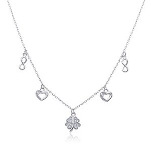NUBIS® Stříbrný náhrdelník čtyřlístek - NB-2373