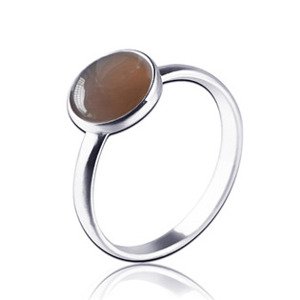 NUBIS® Stříbrný prsten Grey Agate - velikost 62 - NBP98-62