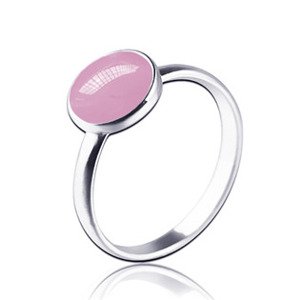 NUBIS® Stříbrný prsten s růžovým kamenem - velikost 59 - NBP82-59