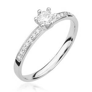 NUBIS® Zlatý prsten s diamanty - velikost 52 - W-459B-W-52