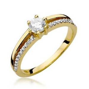 NUBIS® Zlatý zásnubní prsten s diamanty - W-355G