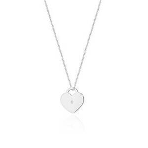 NUBIS® Diamantový náhrdelník srdíčko, bílé zlato a briliant - C-015-WG