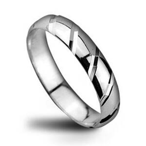 Šperky4U Pánský stříbrný snubní prsten, šíře 4 mm - velikost 58 - ZB52700-58
